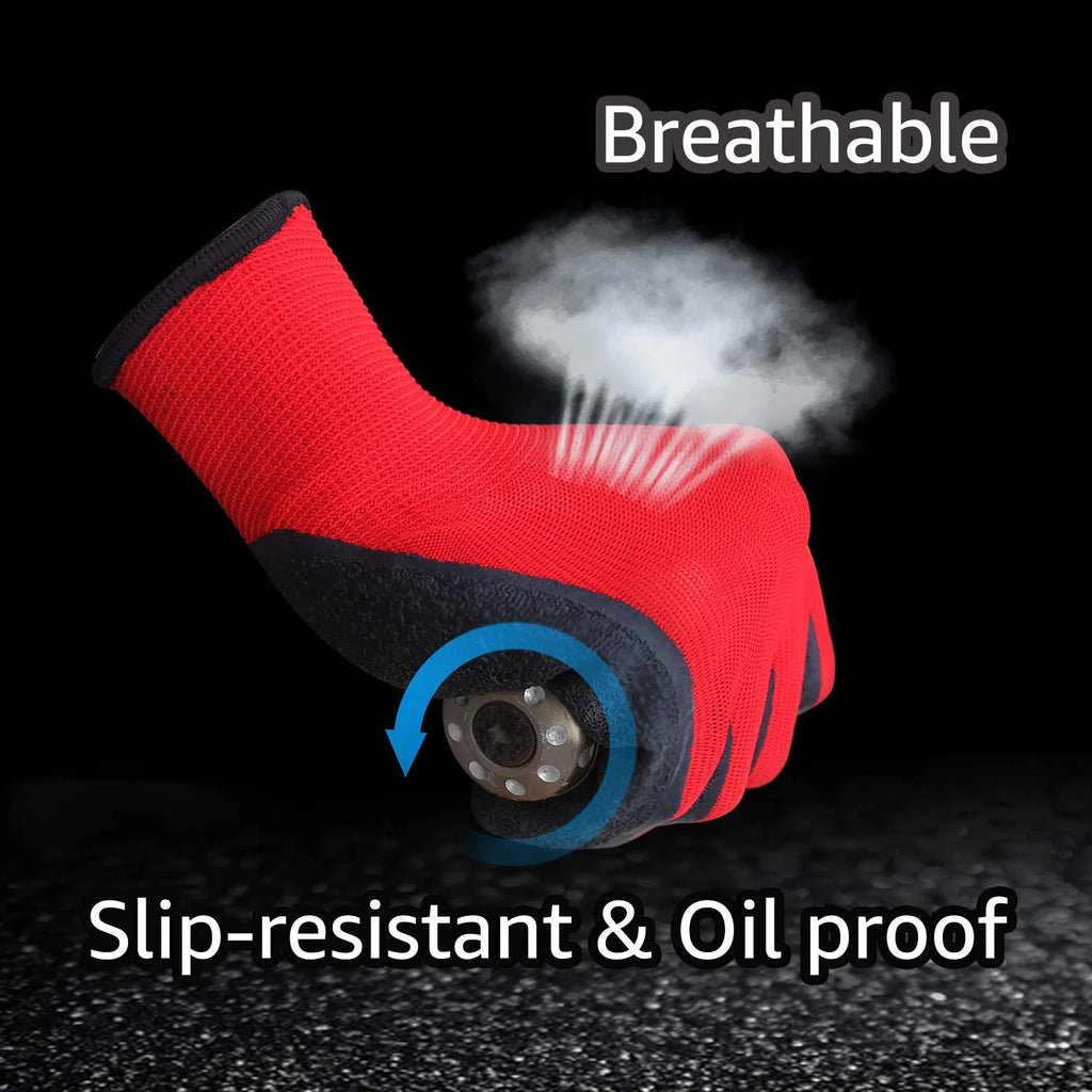 professional PU coated work gloves - 12 pairs
